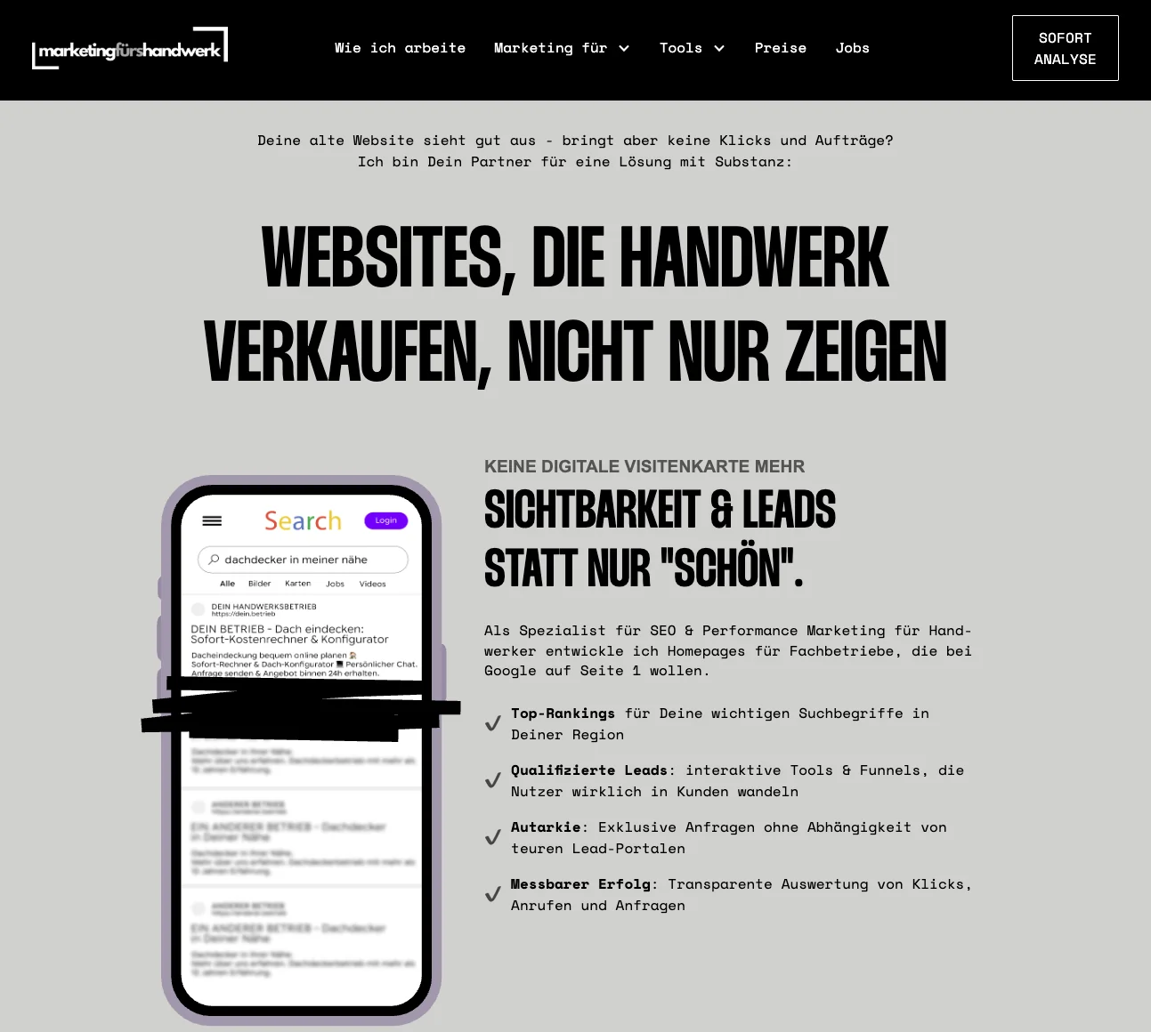 Vorschau der Website marketingfuershandwerk.de